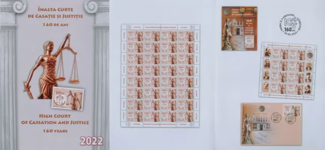 Rumänien 2022 Oberster Gerichts- und Kassationshof,Justitia Mi.8032,Block 903