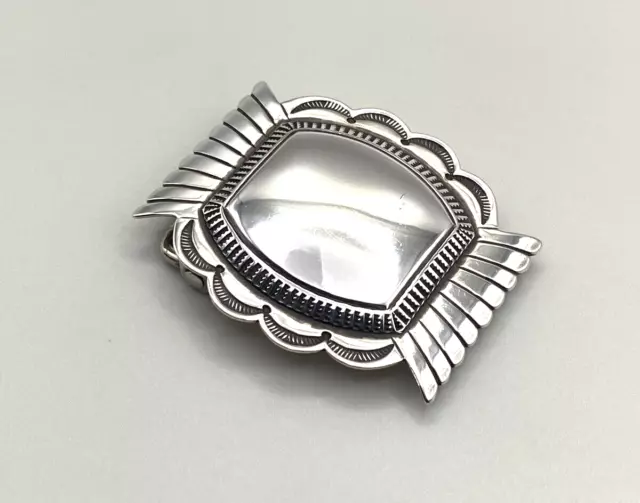 Native American Sterling Silver Concho Hawk Tail Belt Buckle Handmade Native American Sterling Silver Concho Hawk Tail Belt Buckle Handmade