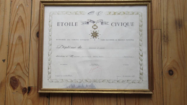 Médaille Miniature Etoile Civique Française - Réduction - Occasion
