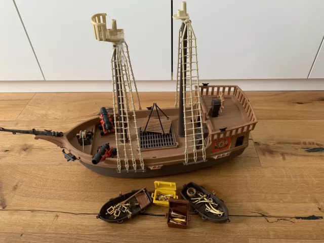 ❇️ Playmobil Piraten Schiff in Seenot (beschädigt) #3550 + Zubehör 1978