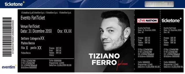 Biglietto concerto Tiziano Ferro Stadio Olimpico Roma Sabato 24 /06/2023