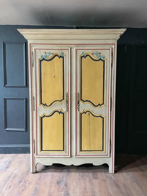 Antique Italian Painted Cupboard Armoire