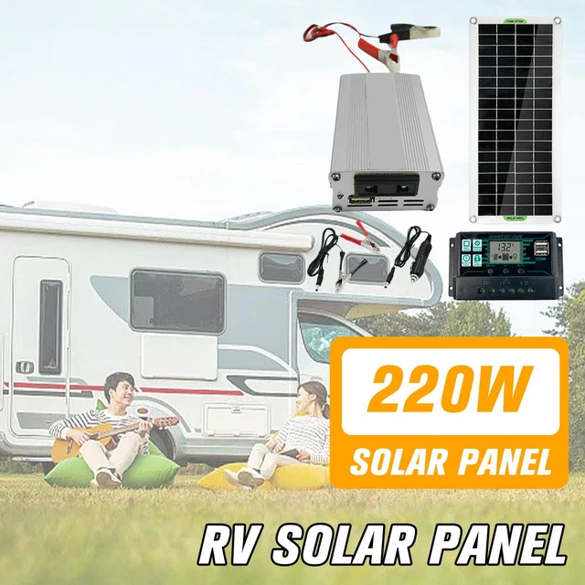 200W Solar Panel Kit 12V-220V 60A Battery Charger RV Travel Van Camper