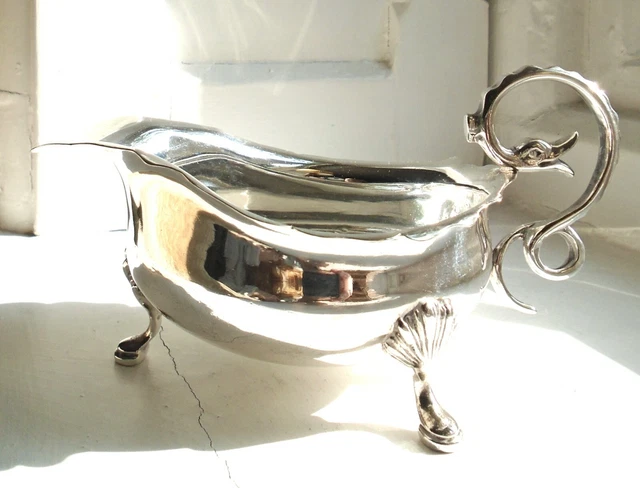 1923 RARE NOVELTY DUCK SAUCE BOAT / JUG. STERLING SILVER HALLMARKED ANTIQUE 135g