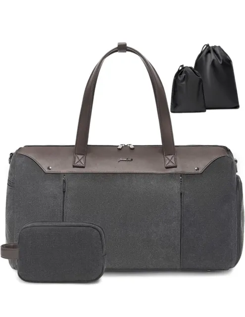 Canvas Travel Duffel Overnight Bag:  Gym Shoulder Duffle Bag Carry on Black