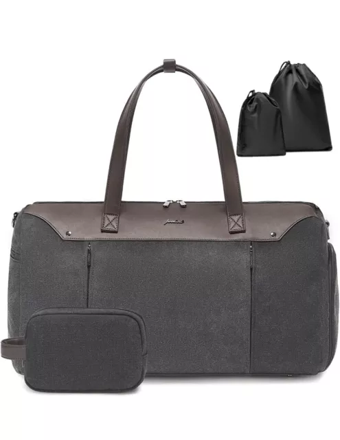 Canvas Travel Duffel Overnight Bag:  Gym Shoulder Duffle Bag Carry on Black