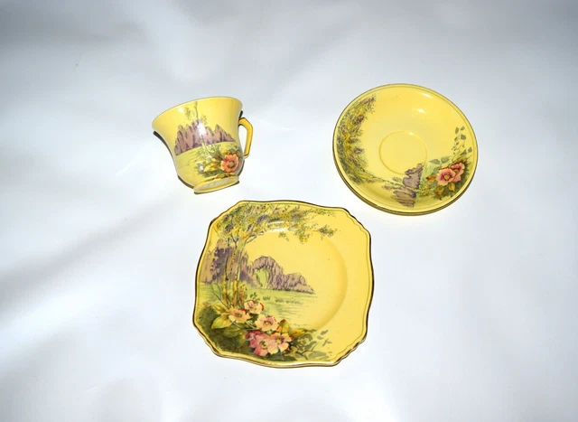 England Royal Winton Grimwades 7070 G Porcelain HandPainted Plate Set