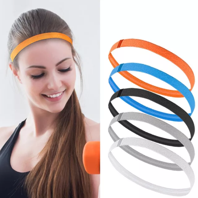 Elastic Thin Sports Headbands Athletic Non Slip Skinny Headbands for Women Men