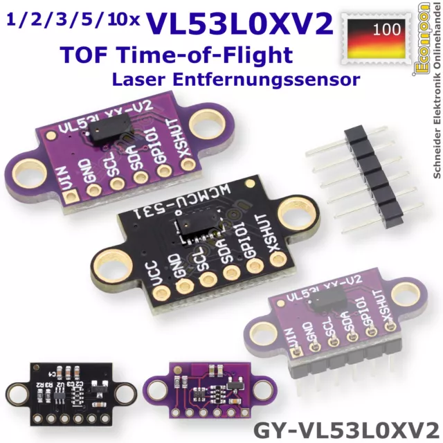 1 - 10x VL53L0X TOF Modul GY-VL53L0XV2 Entfernungssensor distance Sensor Arduino