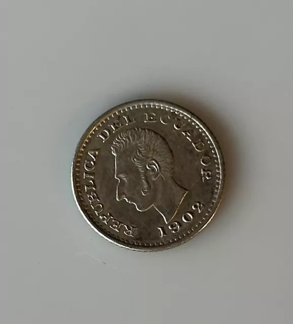Ecuador 1/2 D. De Sucre 1902 (Lima)  Nice Coin