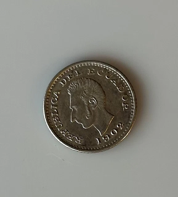 Ecuador 1/2 D. De Sucre 1902 (Lima)  Nice Coin