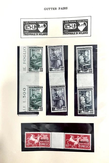 VERY RARE Trieste AMG-FTT Gutter Pair Lot with Joe Bush Cert 2