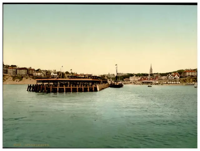 Angleterre. Bournemouth from the Sea. Vintage photochrom by P.Z, Photochrom Zuri