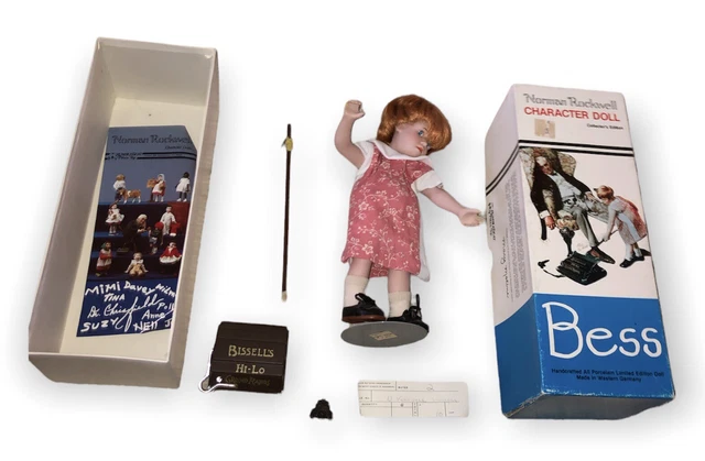 Norman Rockwell's Bess Porcelain Doll, Ltd Edition, Vintage 1982 (Vacuum Broken)