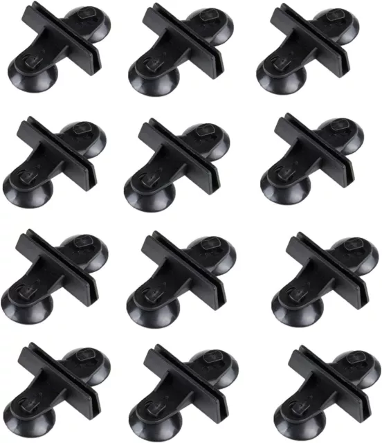 12 Pack Aquarium Fish Tank Divider Suction Cup Black Plastic Sheet Holder