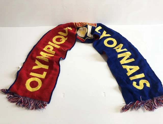 Écharpe Supporter Olympique Lyonnais Vintage - Stade Gerland, Couleurs Bleu Rouge Blanc