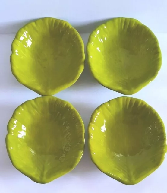 Holland Mold Lettuce Cabbage Leaf Salad Bowls Set of Four Pre-owned