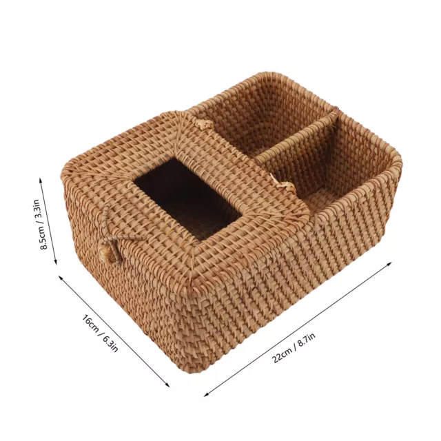 Creative Handmade Square Rattan Tissue Box Decorative Napkin Holder Facial