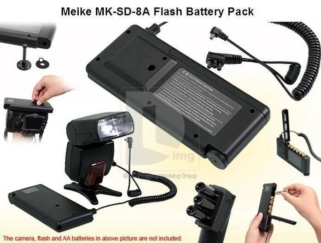 Meike Alimentation Externe Pour Flash Canon 580EX 580EXII 550EX - Pack Batterie 6 AA