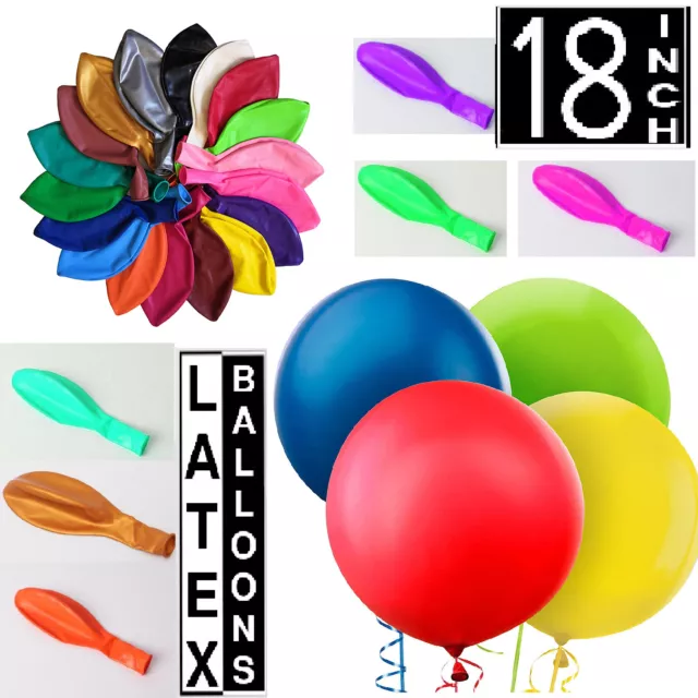 50pcs 18" INCH 45CM LARGE GIANT PLAIN LATEX BALLOON BIG WEDDING PARTY DECOR BDAY