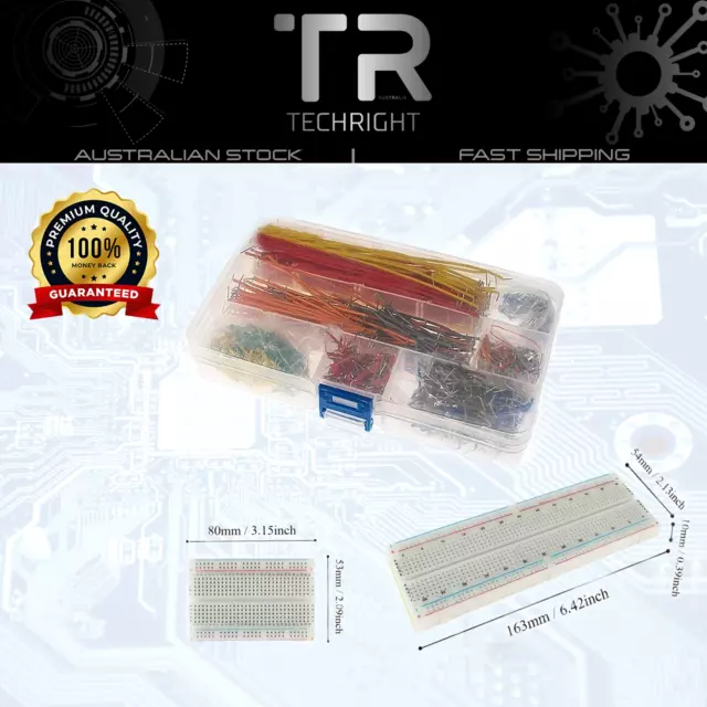 400/830 Tie Point Solderless Breadboard Prototyping Board Jumper Wire Cable Set