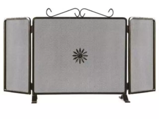 Parascintille due ante decoro fiore per camino - cm.80x50h. (677d) 1 pezzi Mille