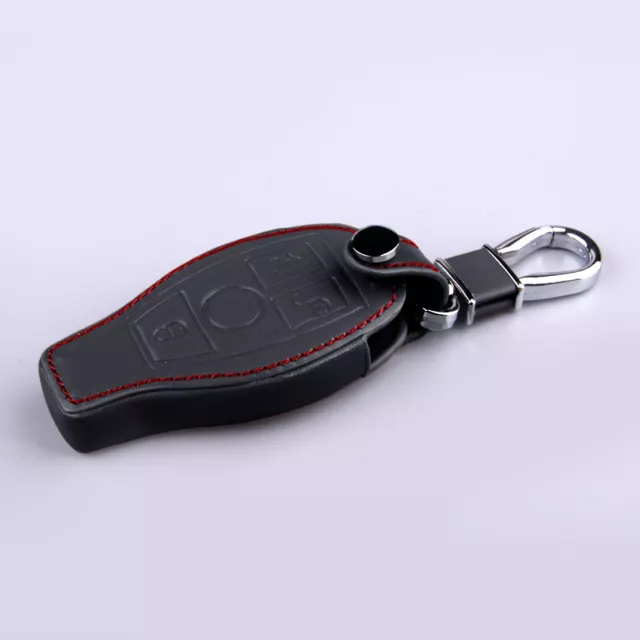 3 Button Car Black Red Line Remote Key Cover Fob Case Fit For Mercedes-Benz