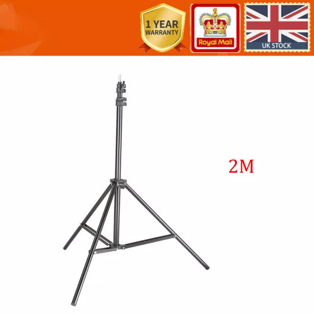 UK Stock 2m  Adjustable Light Stand Tripod for Studio Photo Softbox Flash Light