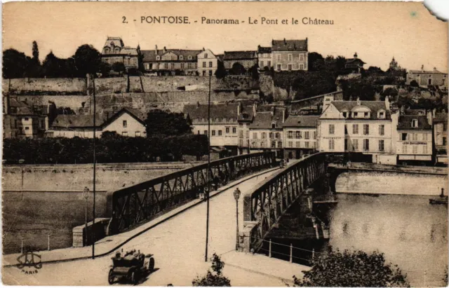 CPA Pontoise Panorama, Le Pont et le Chateau FRANCE (1308620)