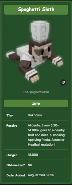 SPAGHETTI SLOTH 🍝🦥 | Grow A Garden 🪴 | Cooking Event 👨‍🍳 | Instant ...