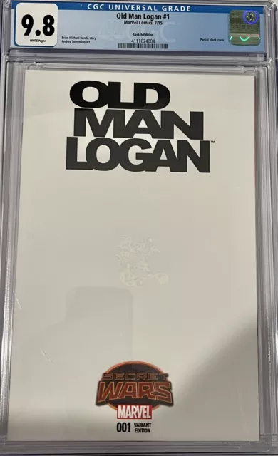 2015 Marvel Comics #1 Old Man Logan Secret Wars Blank Sketch Variant Cgc 9.8