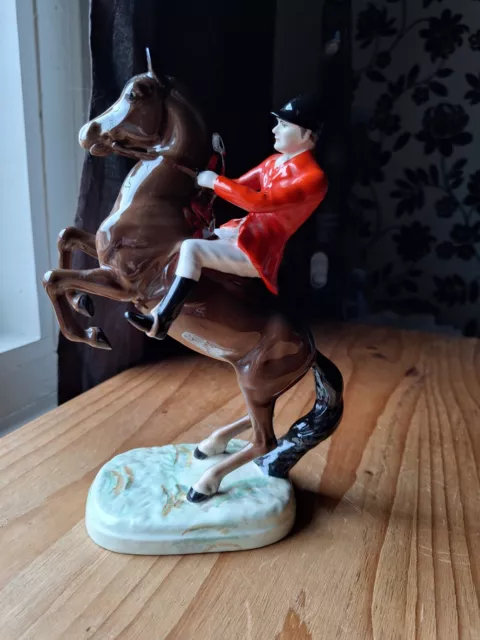 Beautiful Example Beswick Rearing Huntsmans Horse & Rider Model Number 868