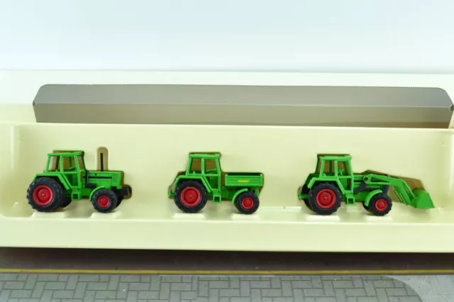 Marklin 1892 3 Old Timer Agricultural Tractors Green Diecast HO - 1:87 Scale