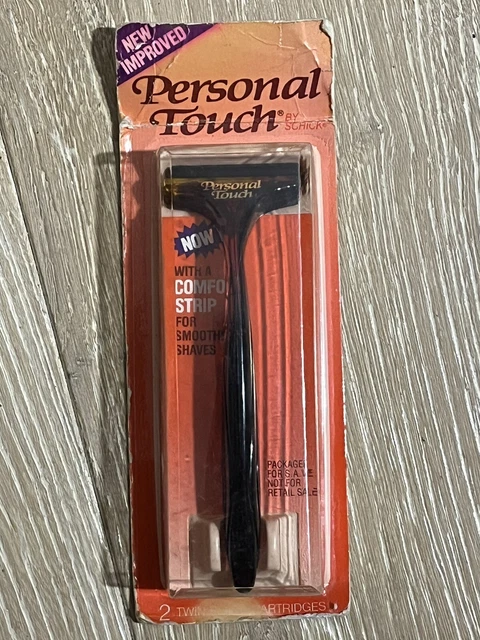 Navaja de afeitar vintage Schick Personal Touch doble hoja con 2 cartuchos/cáscara de tortuga