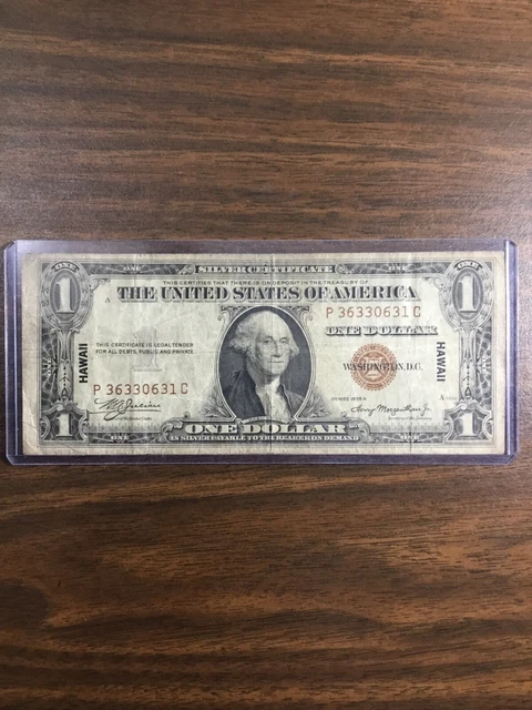 1935A $1 One Dollar Silver Certificate Note Hawaii Emergency Issue WWII