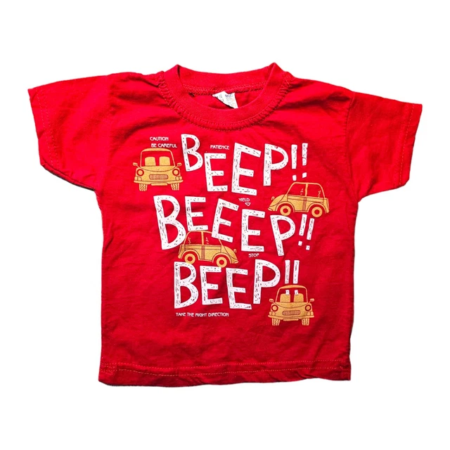 Camicia dolce auto bambino manica corta taglia 86 92 rossa