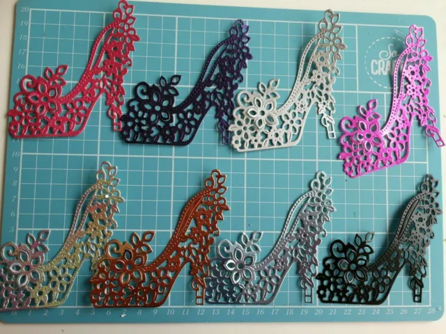 Craft Room Clearout,Die Cuts,8 Large glamorous Shoe,Card Toppers