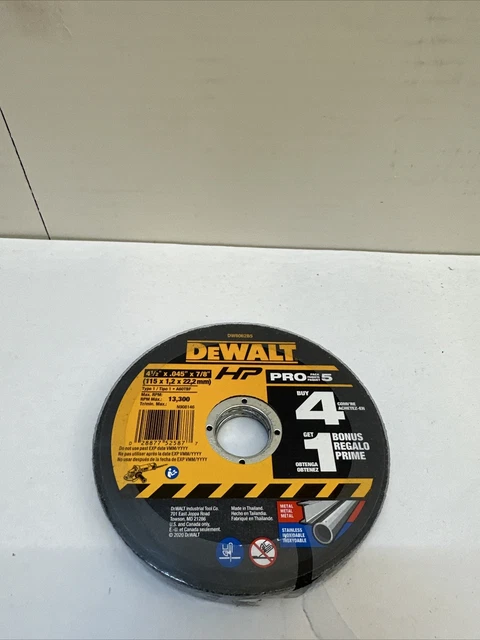 DEWALT Cutting Wheel, General Purpose Metal Cutting, 4-1/2-Inch, 5-Pack...