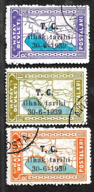 Hick Girl- Used Turkey-Hatay Stamps     Various Map Issues     N598