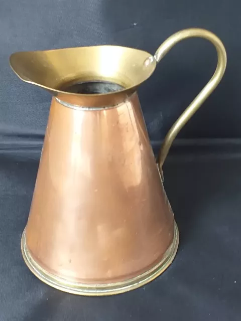 Vintage Small English Brass And Copper Ewer Jug/ Pitcher/ Vase 15cm tall