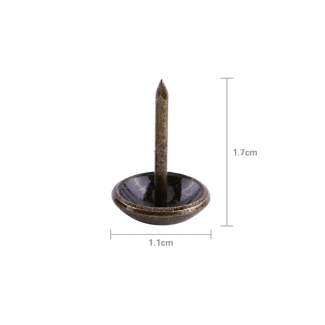 100pcs Vintage Clous Décoratifs Bronze Métal Tags Meubles Décoratifs Clous