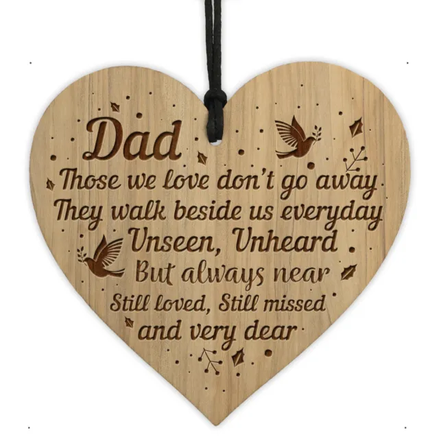 Dad Memorial Engraved Hanging Plaque In Loving Memory Sign Fathers Day Plaque