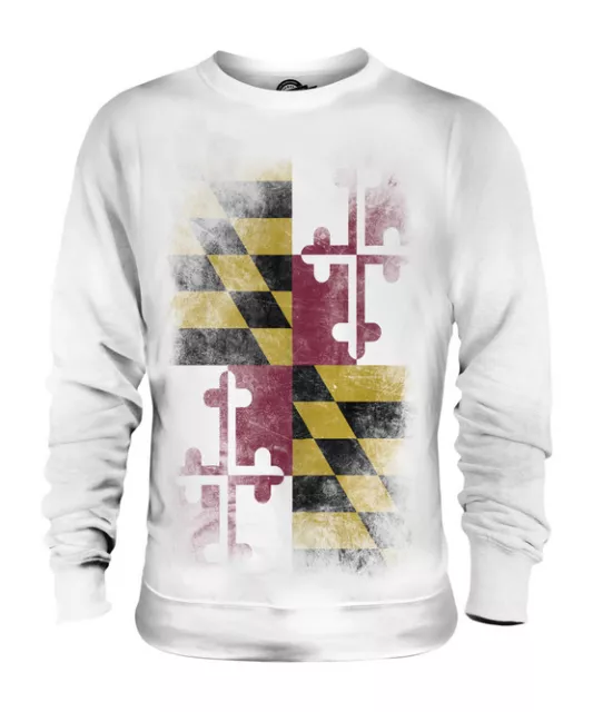 Maryland State Faded Flag Unisex Sweater Top Marylander Shirt Jersey Gift