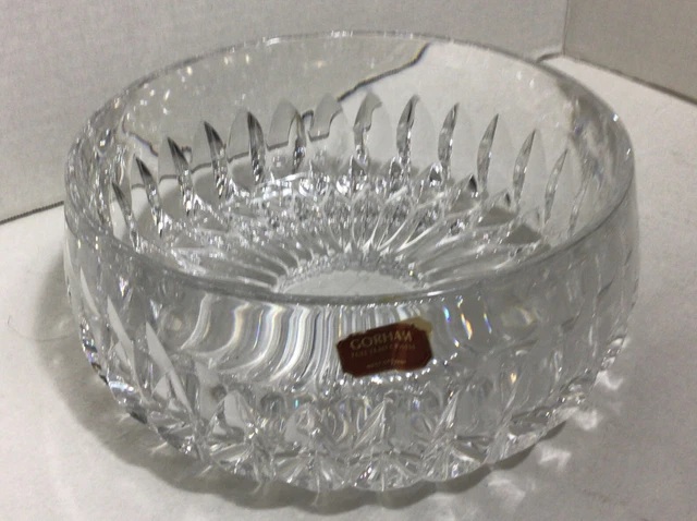 Gorham Athena 7.25" Serving Bowl-Full Lead Crystal-German Cut Glass Vintage