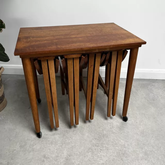 Retro 1960s Poul Hundevad Teak Nest of Five Coffee Nesting Tables