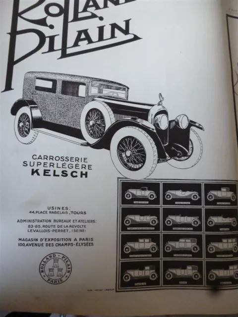 ROLLAND PILAIN automobile + parfum d'ORSAY LE DANDY pub papier ILLUSTRATION 1927
