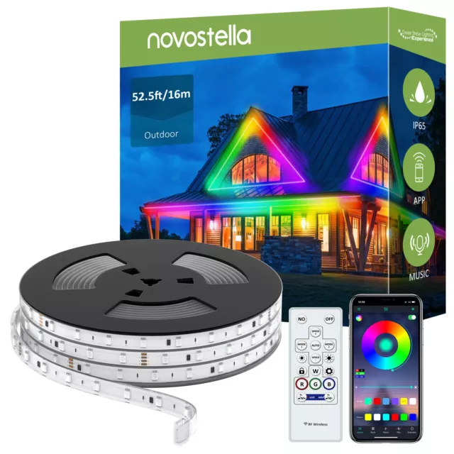 Novostella 16m LED Stripe RGBIC LED Streifen DreamColor App-Steuerung Music Sync