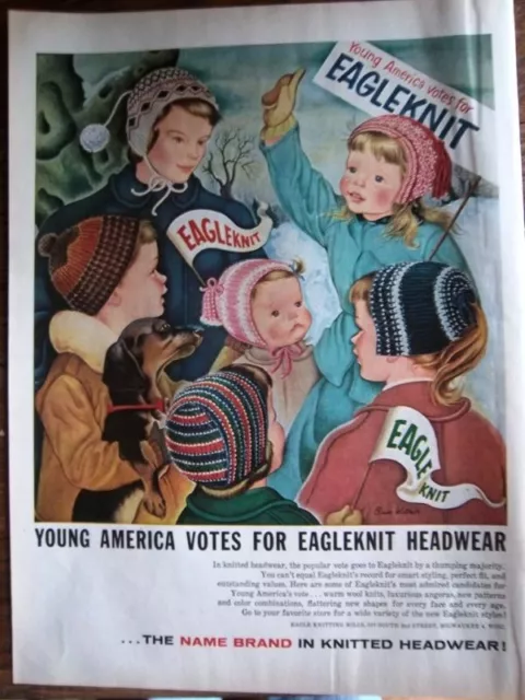 1956 Eagleknit Headwear Childrens Clothing Hats Ad