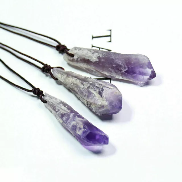 Natural Crystal Pendulum Quartz Stone Pendant Chakra Healing Gemstone Necklace
