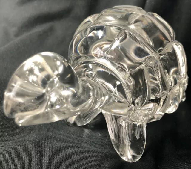 Lead Crystal Turtle Clear Art Glass Figurine Heavy Whimsical Vintage 2